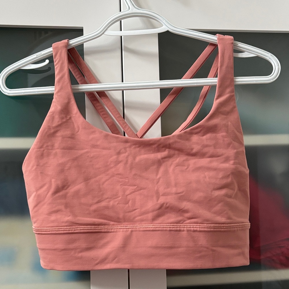 Lululemon Energy Bra Long Line SZ 10 EUC Earthy Peach 🧡